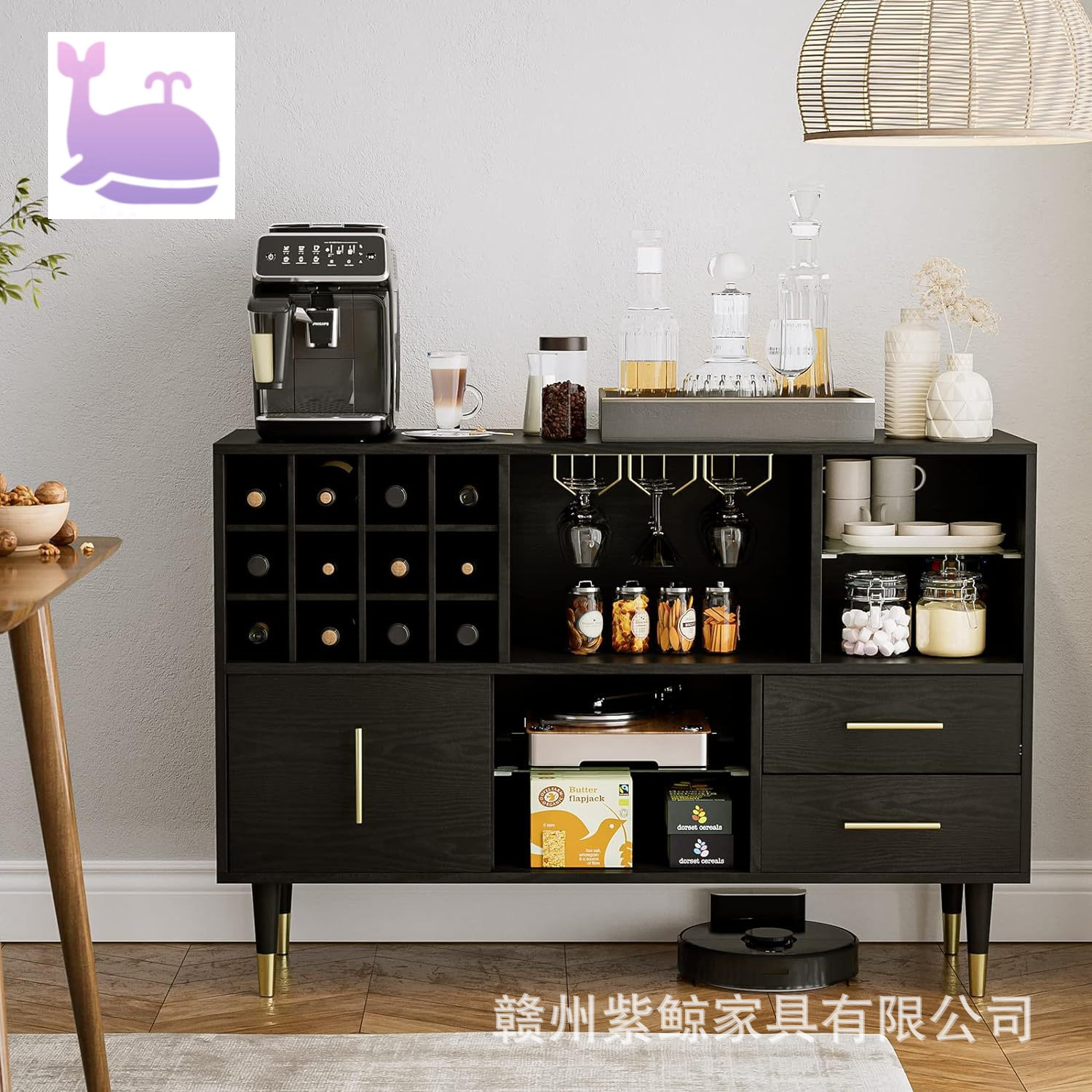 亚马逊热销板式家具欧美外贸跨境客厅藤条柜子工厂批发酒柜-阿里巴巴