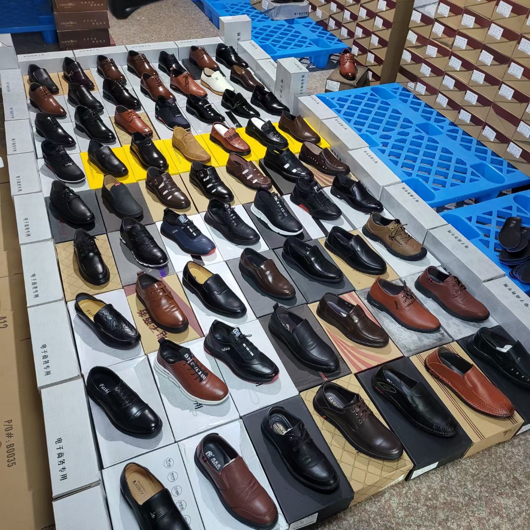 【尾货地摊鞋批发】温州男士商务正装皮鞋库存清仓断码鞋直播货源