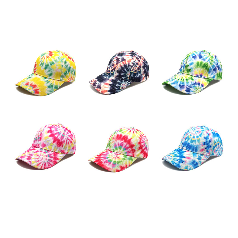 European and American New Rainbow Baseball Cap Foreign Trade Men's and Women's Printed Fashion All-Match Peaked Cap Outdoor Personality Sun Protection Hat Tide