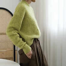 冬季新款韩版时髦舒适圈圈纱羊毛套头毛衣宽松显瘦休闲针织上衣女