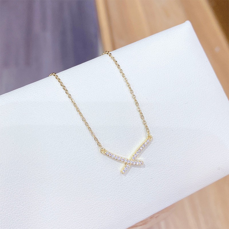 2023 New Environmentally Friendly Electroplated Real Gold Bow Necklace Female Online Influencer Live Broadcast Same Clavicle Chain Female Jewelry Ornament