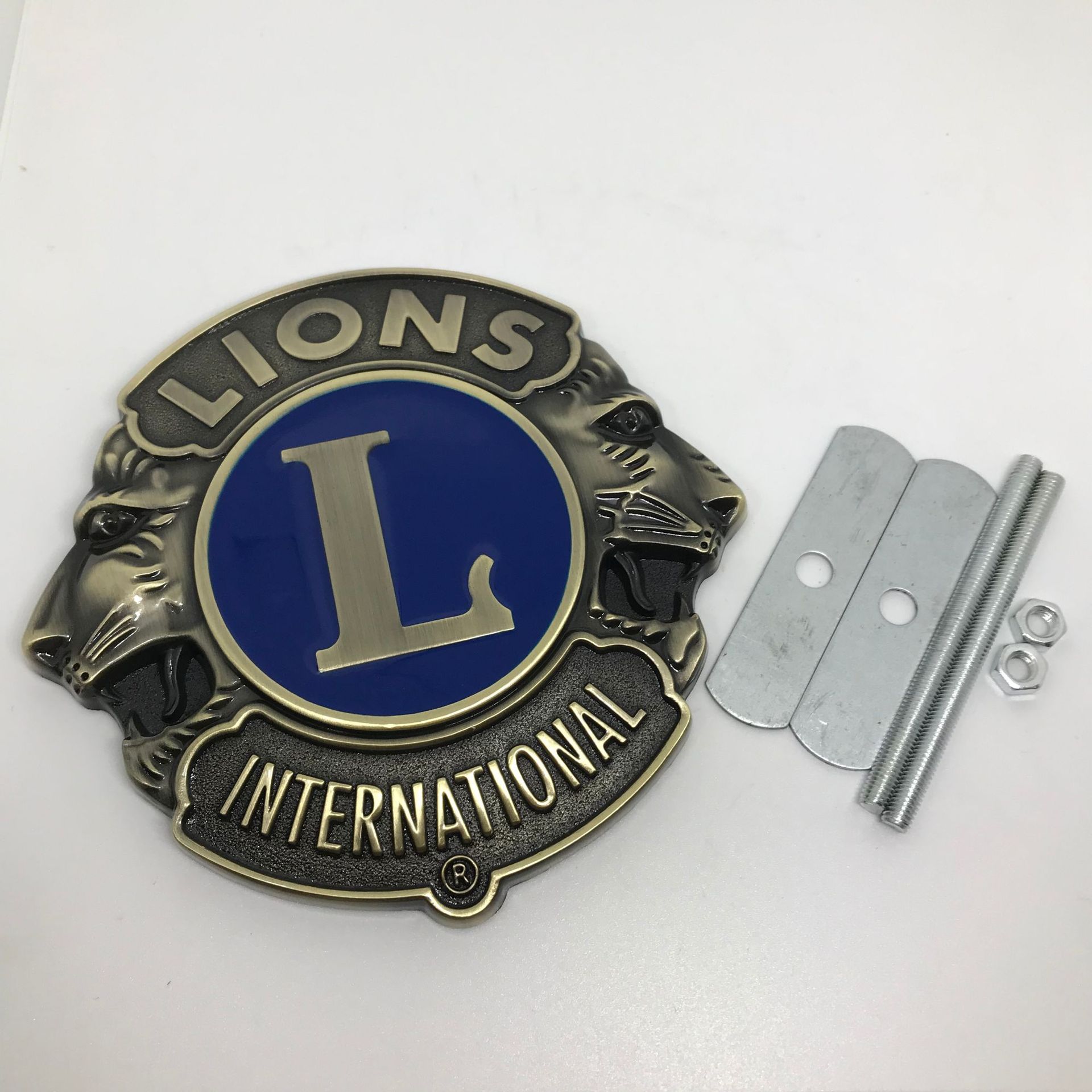 狮子会车标 lions会标徽章纪念品汽车改装车头中网标复古版车贴标