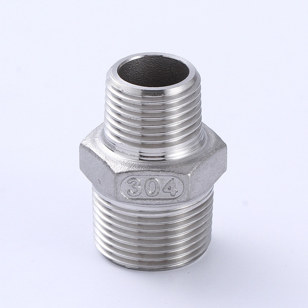 厂家定制304不锈钢转换接头 异径六角外螺纹接头水暖管件五金配件