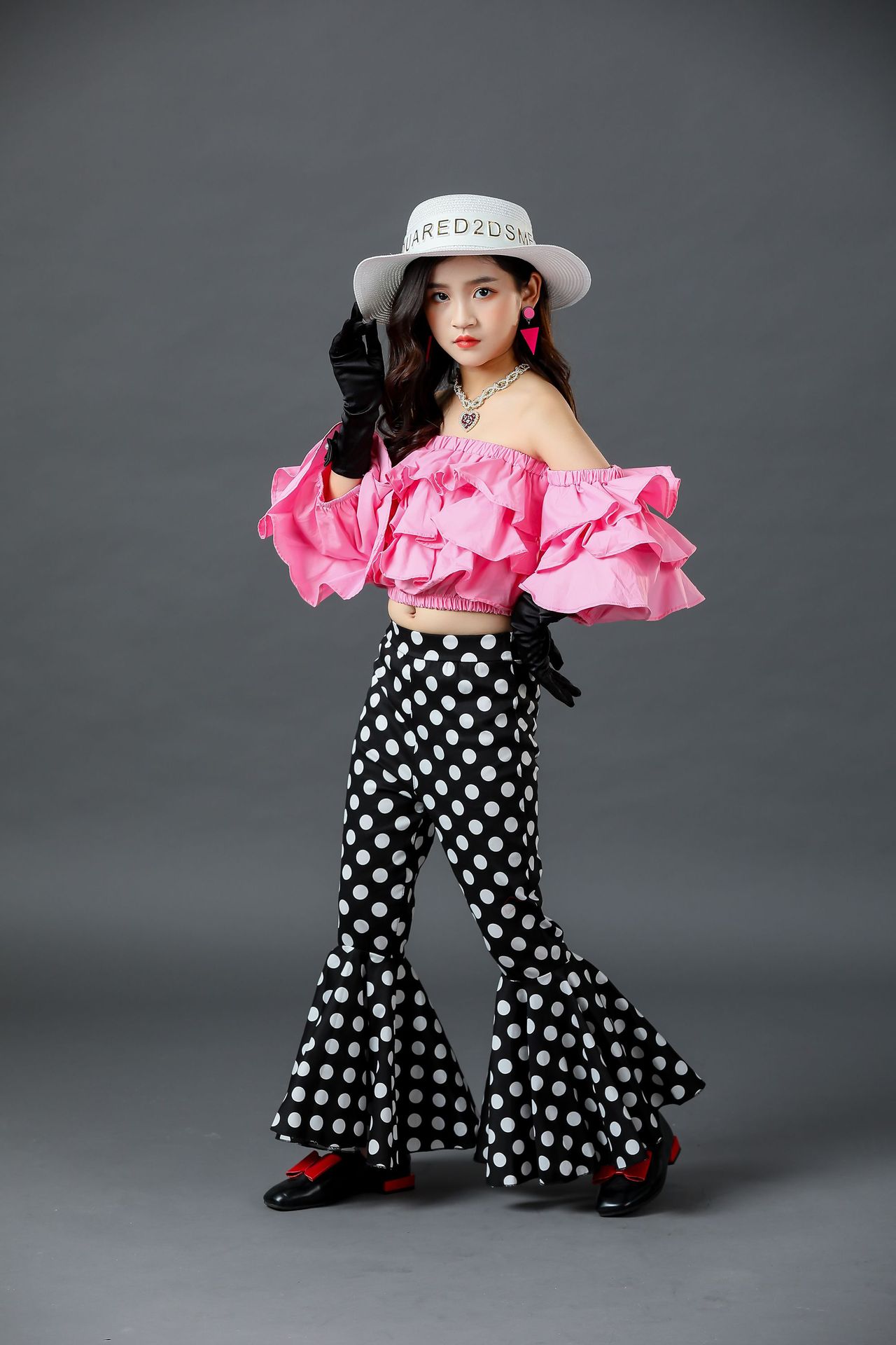 女童走秀酷装t台走秀儿童炫酷潮服机车风摇滚风少儿车模港风潮服