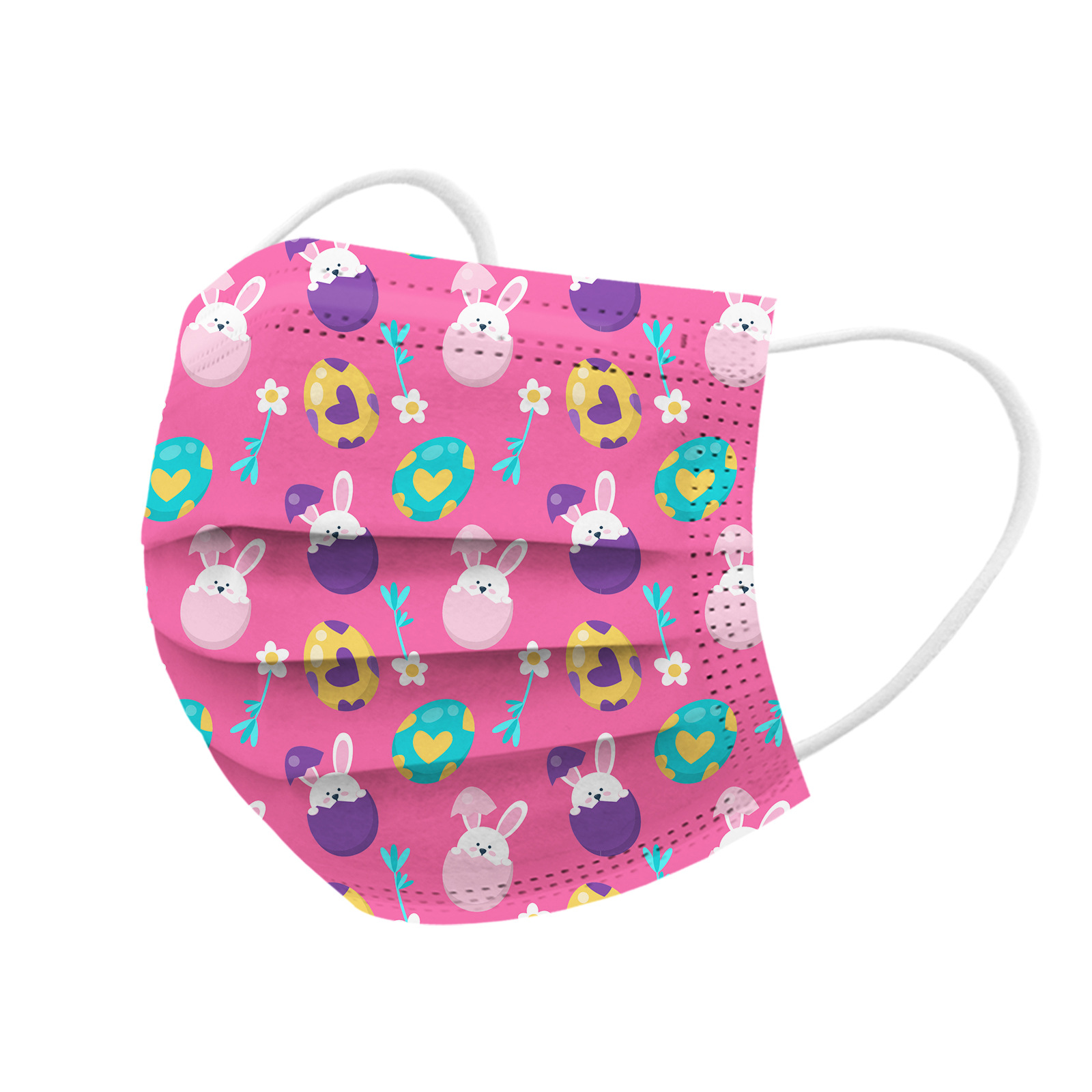 儿童口罩一次性三层熔喷印花口罩 复活节兔子印花口罩 mask kids-阿里