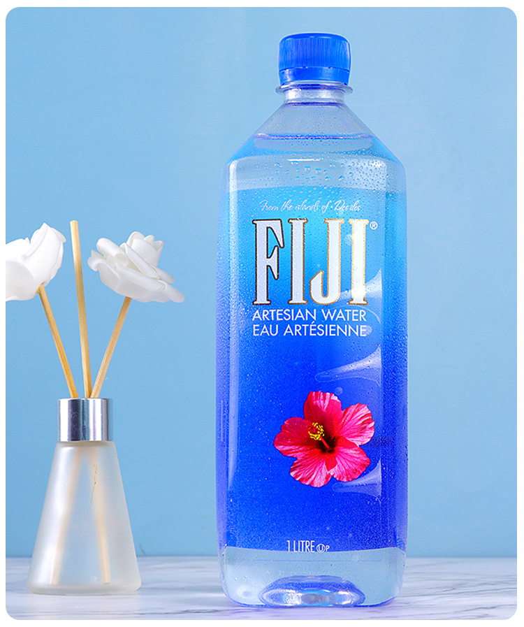 斐泉fiji water斐济天然矿泉水1l/1000ml12瓶英文版进口斐济水