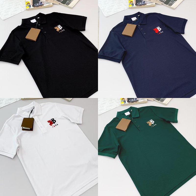 夏季休闲日常b家战马拼接tb字母刺绣款棉翻领短袖男式polo衫t恤