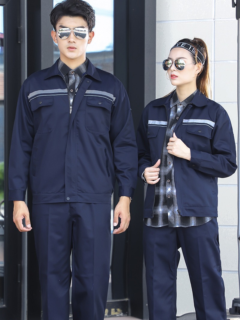 Anti-Static Spring and Autumn Work Clothes Men's and Women's Construction Site Workshop Labor Protection Clothing Wear-Resistant Factory Clothing Auto Repair Long Sleeve Workwear