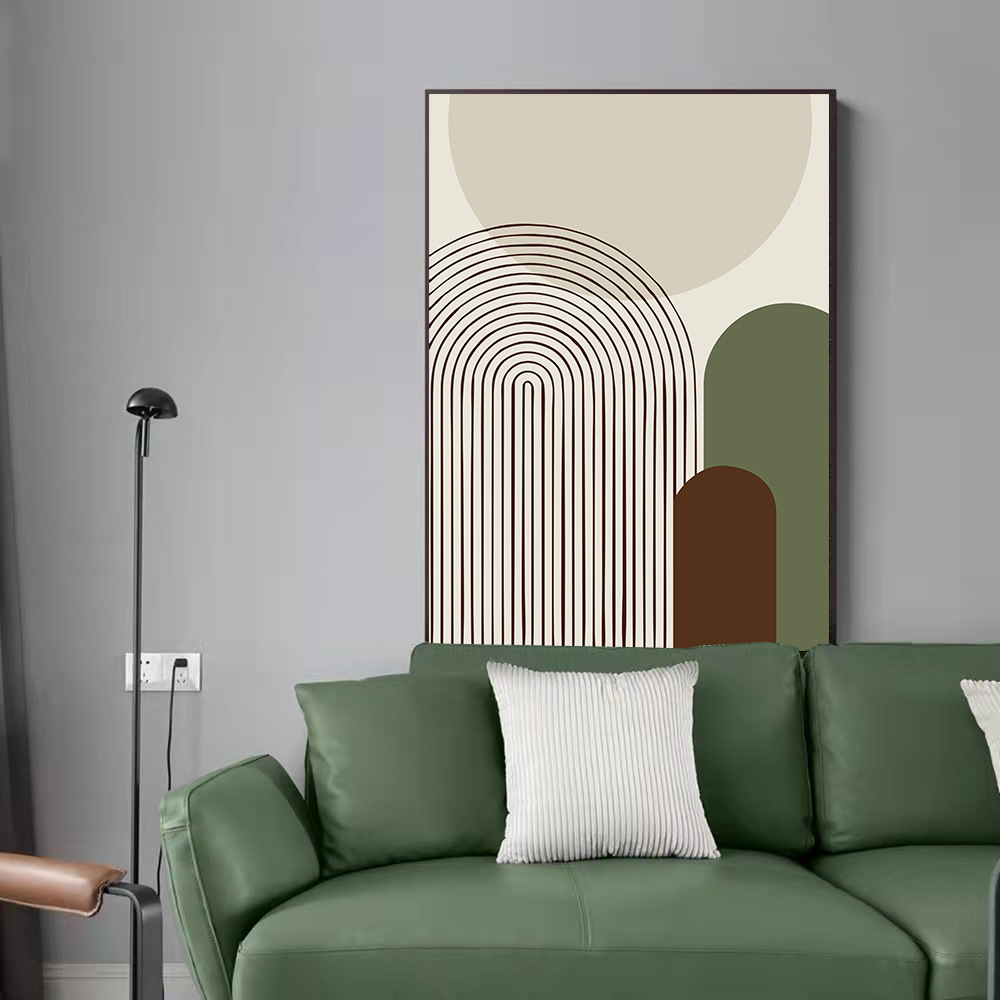 现代简约客厅沙发背景装饰画抽象绿色高档艺术高级感轻奢落地挂画