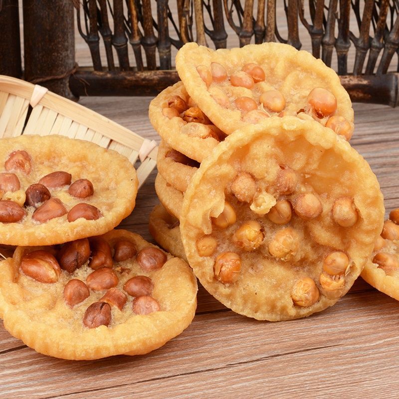 江西月亮巴粑赣州特产花生巴油炸豆饼锅巴豆巴子赣南客家饼干零食