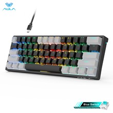 狼蛛F3261有线热插拔RGB机械键盘61键小巧便携办公电脑游戏键盘