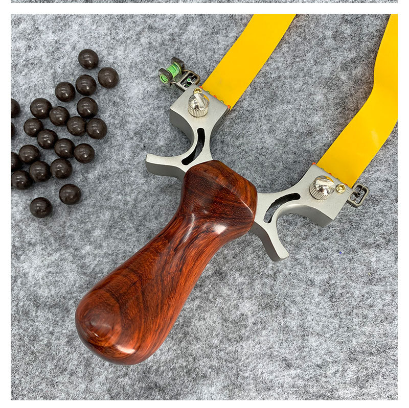 厂家304追龙扁皮筋线切割精准檀木质枪瞄打靶鳔射击户外竞技弹弓