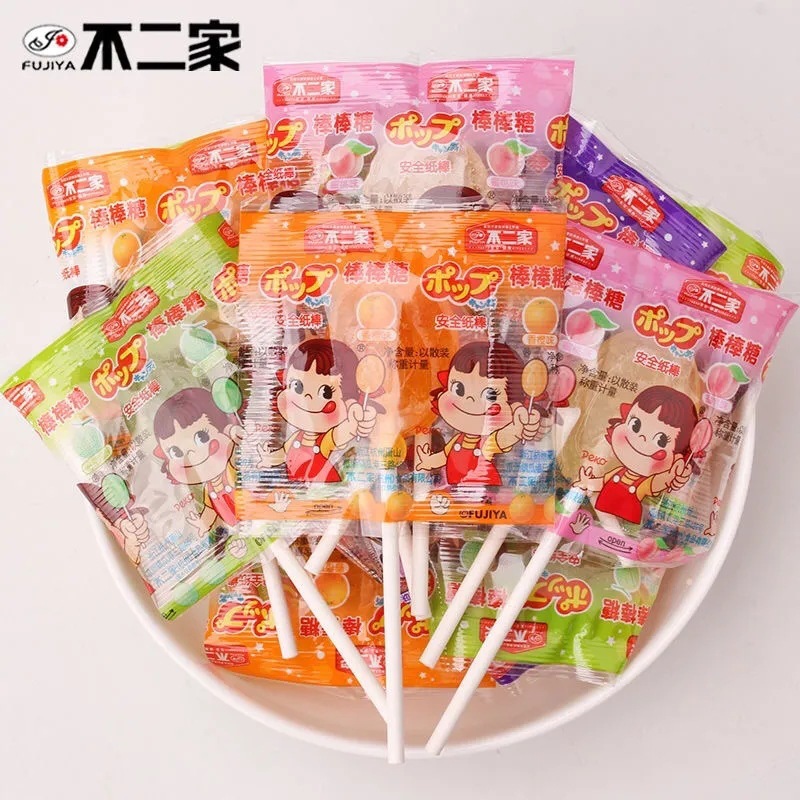 不二家棒棒糖水果牛奶味散装儿童糖果休闲零食小吃独立小包装批发