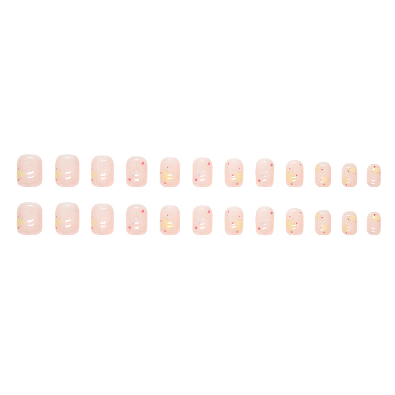 Pink Transparent Sweet Polka Dot XINGX Nail Beauty Gentle Sweet Ins Style Light Luxury Children's Fun Fake Nails Wear Nail Batch