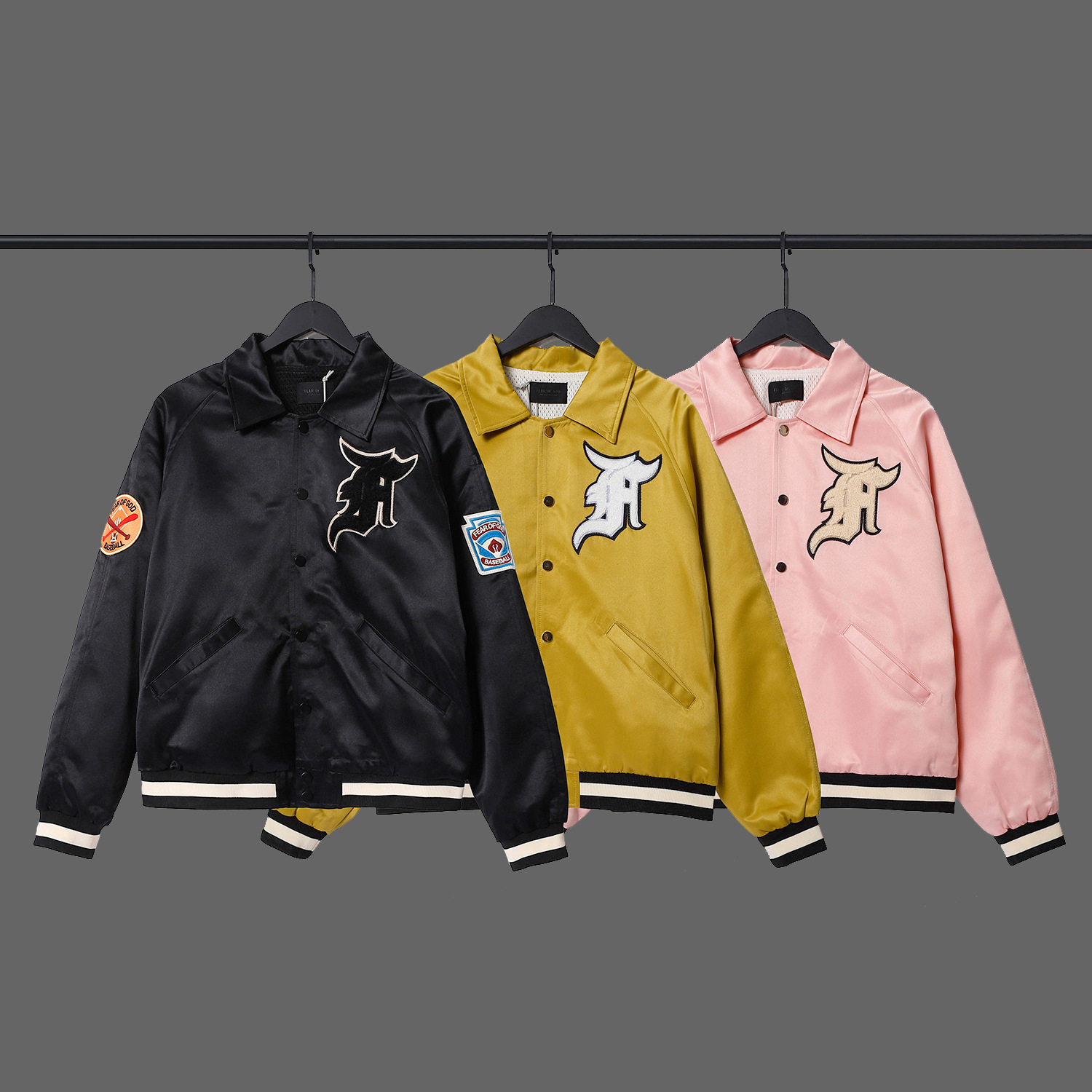 高版本fear of god第五季袖章徽章fog高街飞行教练夹克棒球服外套