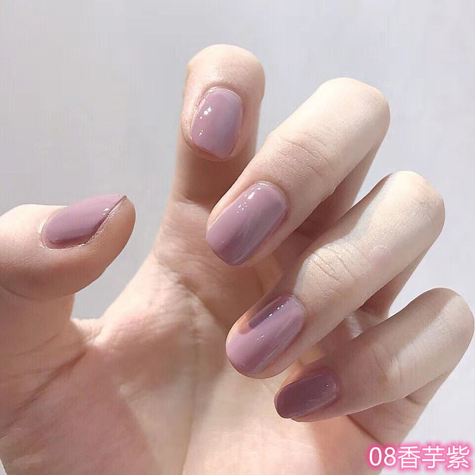 2021显白指甲油免烤不可撕拉不掉色亮油免烤持久秋冬流行色蜜糖色