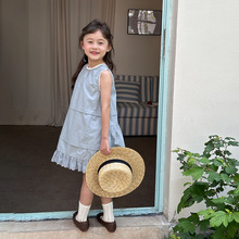 艾摩贝贝女童甜美蕾丝花边裙儿童法式气质连衣裙设计感公主背心裙