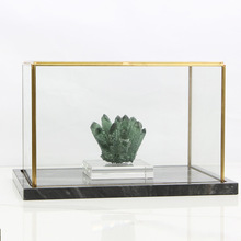 轻奢创意大理石金属玻璃罩子展会柜台展示盒别墅样板间摆件装饰盒