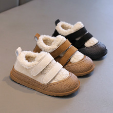 儿童棉鞋2023年冬季宝宝新款魔术贴加绒休闲鞋中小童韩版绒面跑鞋