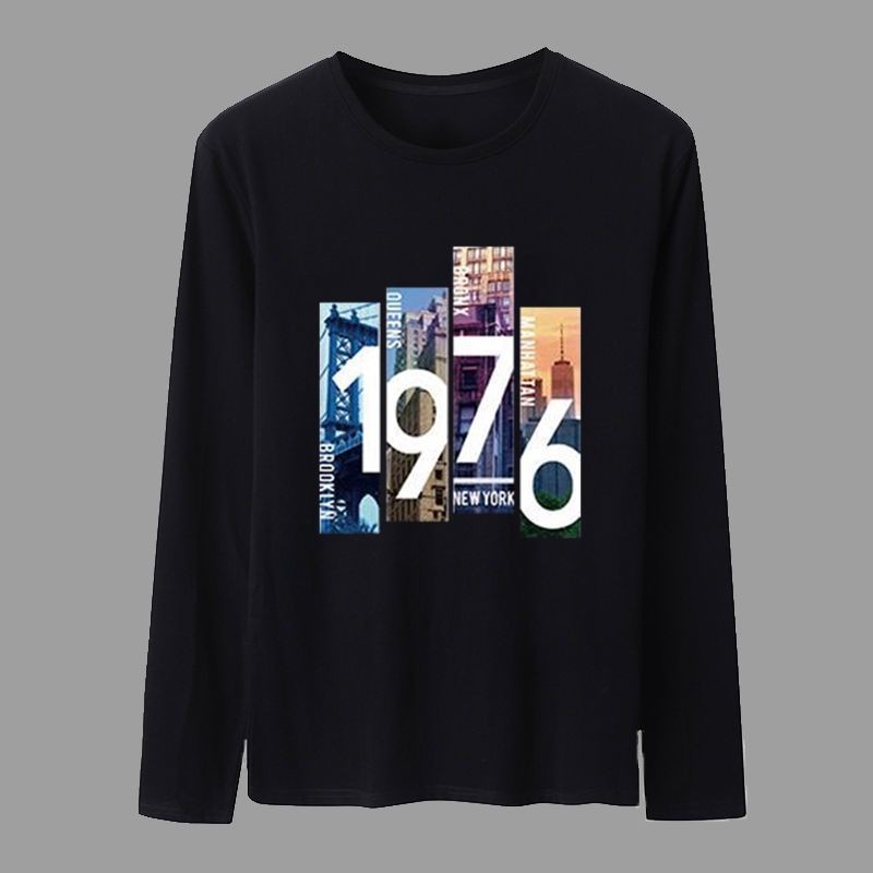 2022 Autumn Long-Sleeved T-shirt Male Student plus Size Long T Youth Korean Top Men's Long-Sleeved Bottoming Shirt