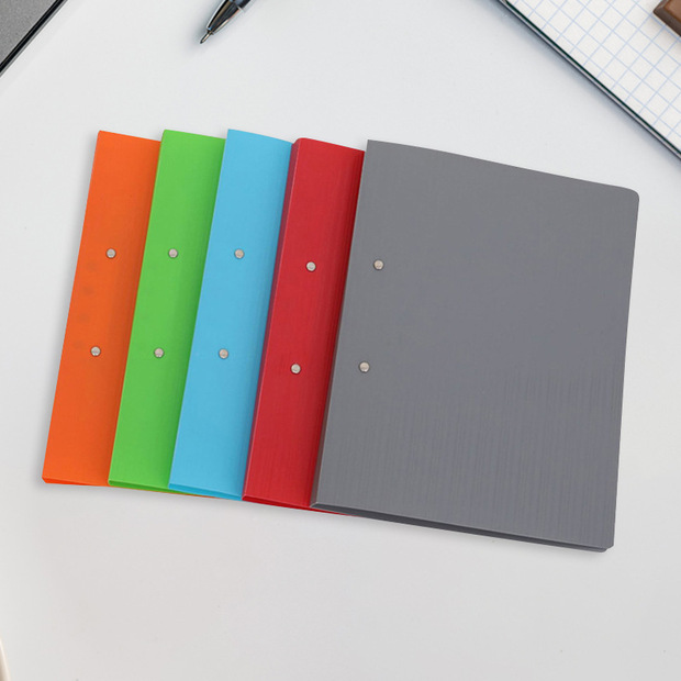 厂家批发文件夹活页夹办公收纳资料夹pp档案夹双夹定制可加印logo