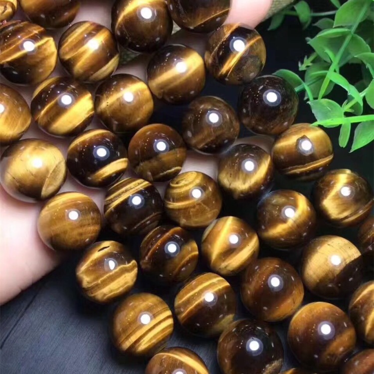 黄虎眼晶水晶散珠 圆珠 半成品饰品配件-阿里巴巴