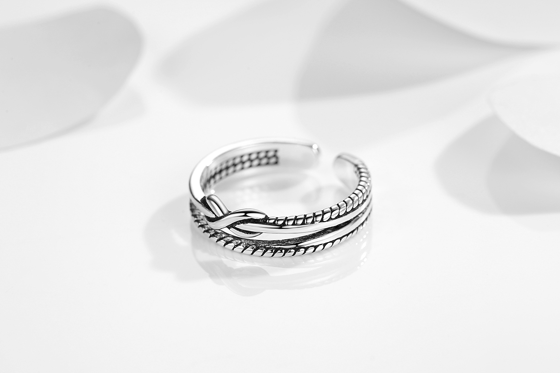 抖音快手亚马逊wish时尚创意做旧戒指 女生 欧美复古泰银指环批发