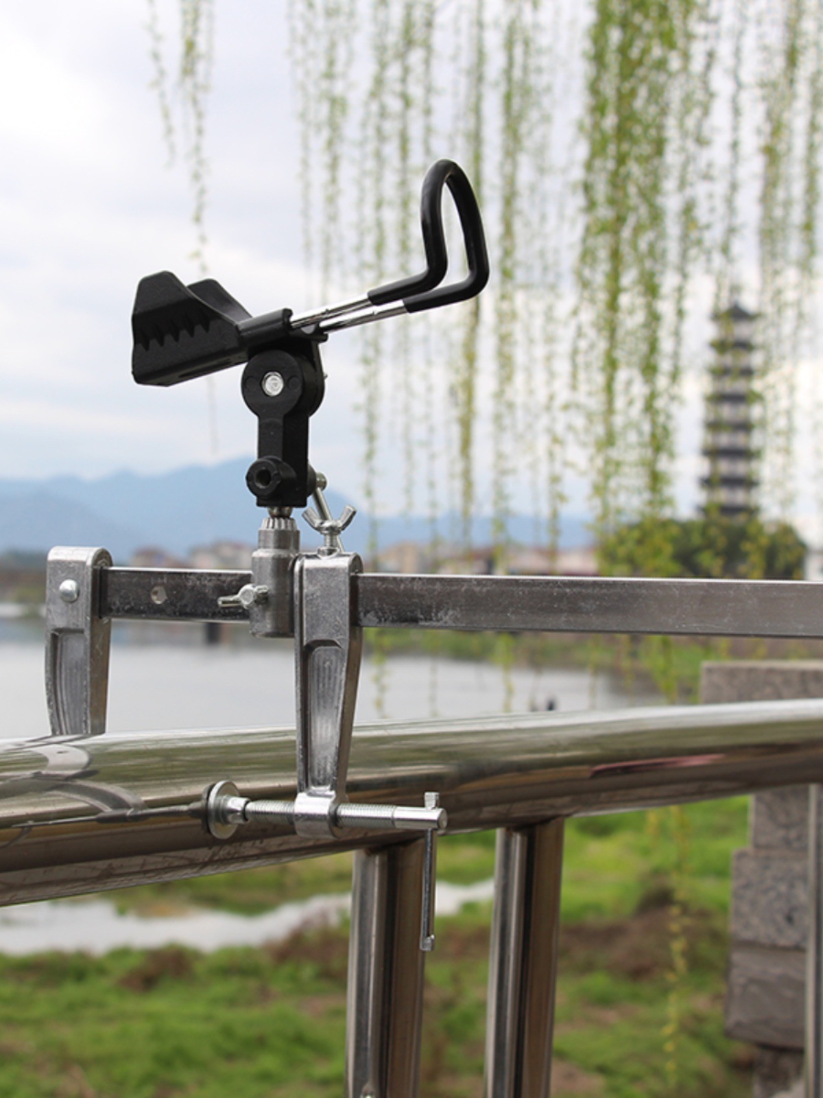 桥钓筏钓支架夹式多功能筏桥钓海竿架杆抛竿架船钓万向炮台架伞