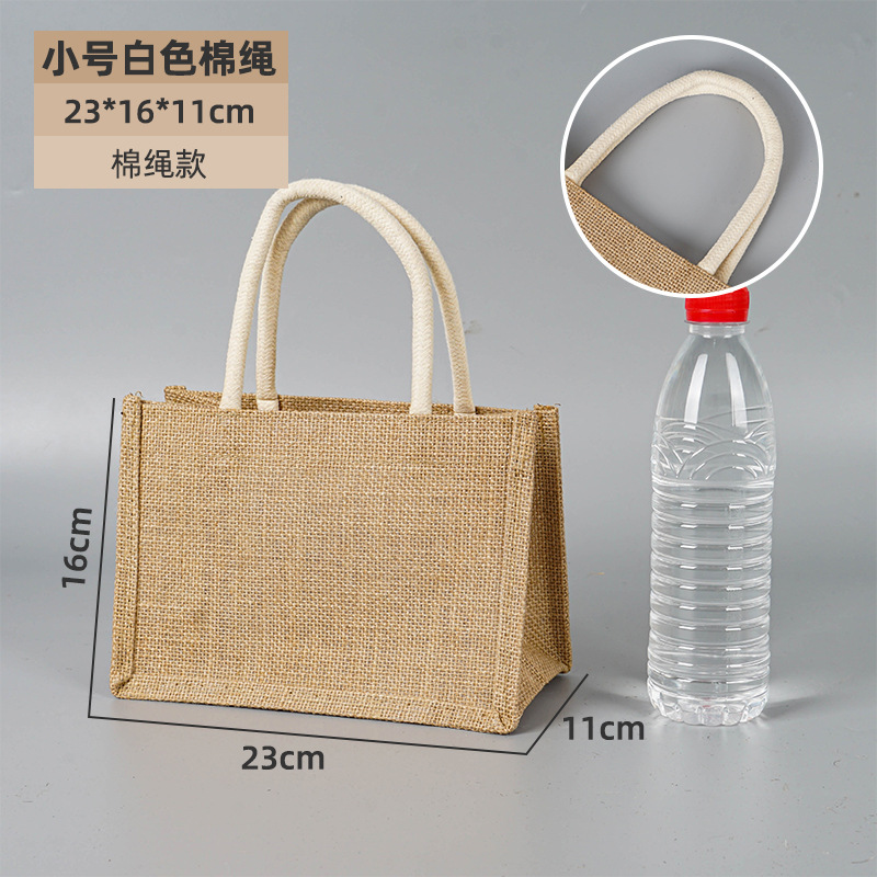 Wholesale Burlap Handbag Sack Cotton and Linen Bag Jute Shopping Bag DIY Linen Bag MUJI Bags