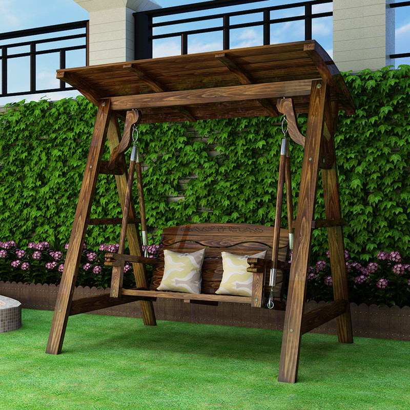 摇椅户外家庭实木秋千吊椅成人单人时尚家里家居庭院家用双人情侣