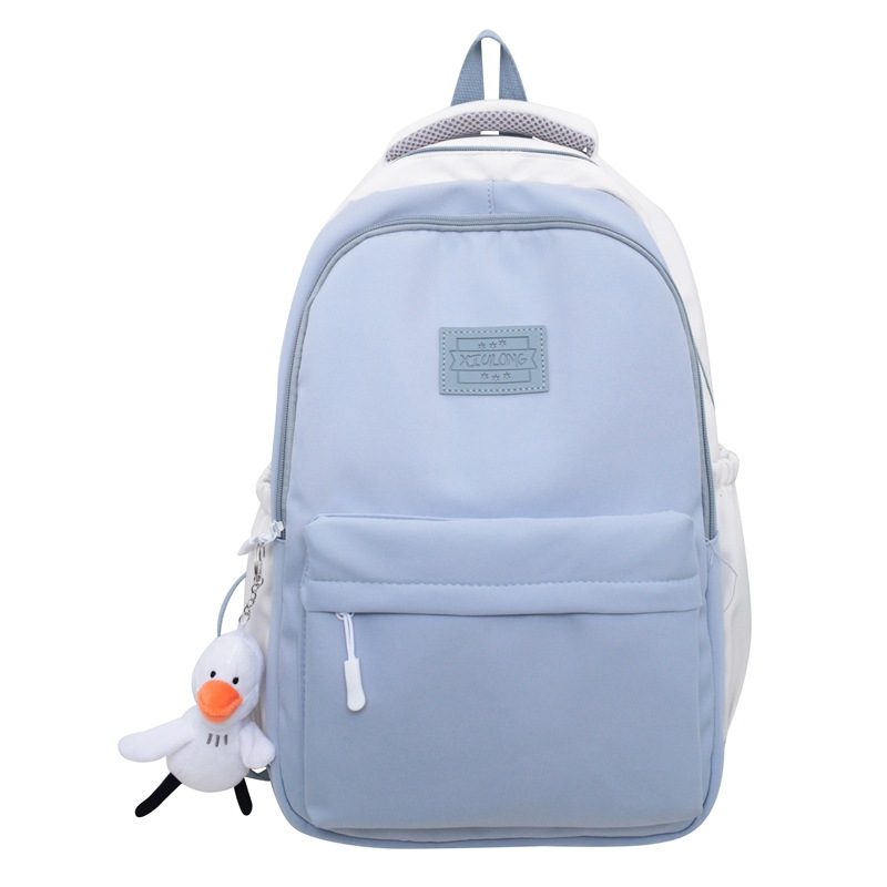 INS Girl's Schoolbag Junior High School Student Contrast Color Campus Backpack Japanese High School Student Big Schoolbag