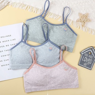 新款少女抹胸学生薄款彩棉可爱小背心少女女孩发育期美背裹胸内衣