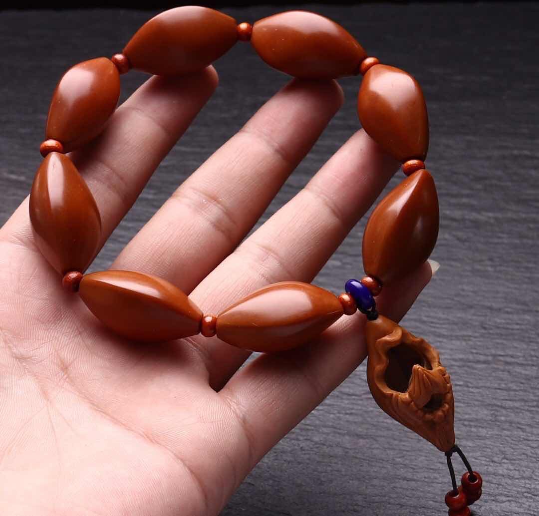 橄榄核雕刻无相佛手串 文玩橄榄胡手链橄榄核佛珠手串手链批发