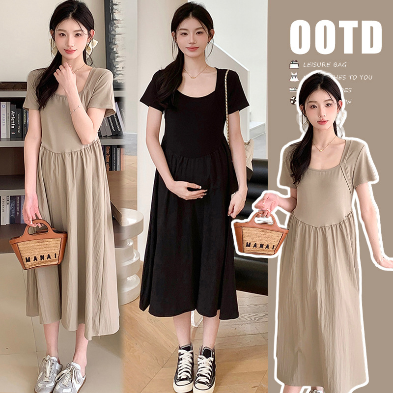 real shot spot new summer dress for elegant comfortable pregnant women all-match dress