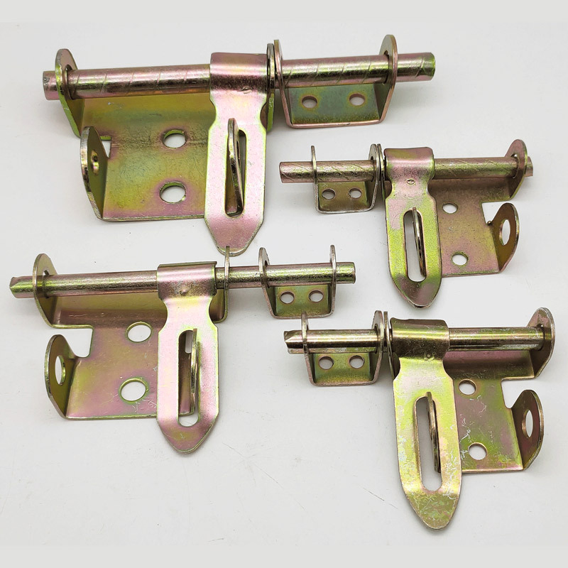 u型镀彩铁门锁大铁门焊接重型插销门栓防盗双向左右插销门扣加厚