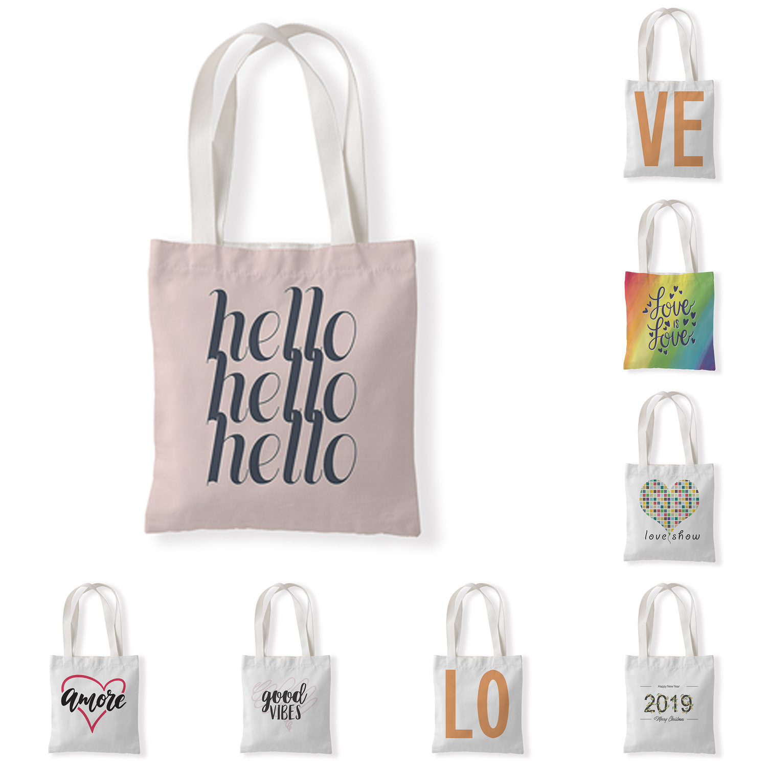 Creative Letters Artistic Fresh All-Match Bag Casual Student Coin Pocket Creative Shopping Bag Hand Bag