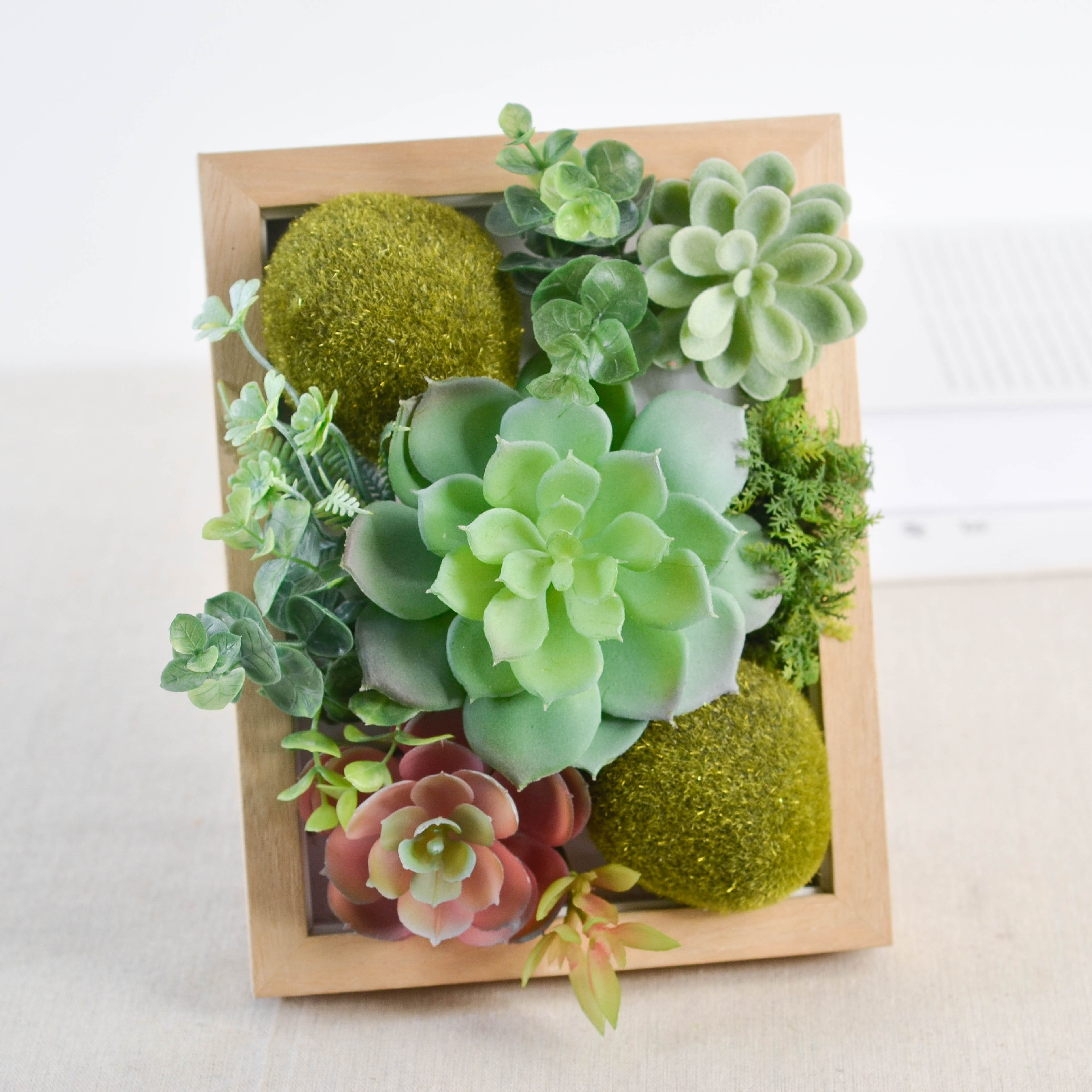 小清新人造仿真植物相框壁挂 办公家居客厅酒店摄影创意园艺装饰