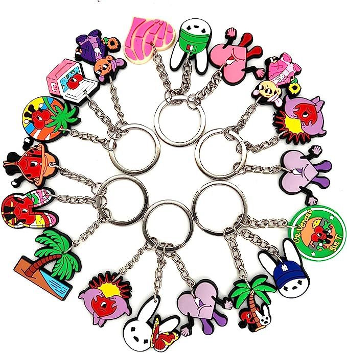 软胶滴塑坏兔子bad bunny钥匙扣圣诞节吊饰挂亚马逊现货跨境欧美