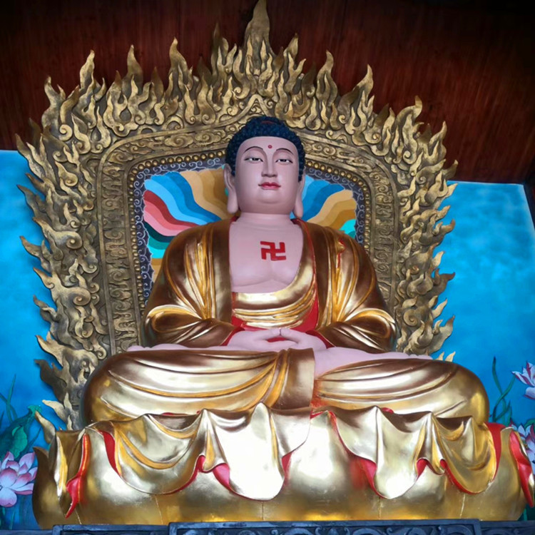 大型水泥佛像雕塑寺庙庙宇菩萨佛像雕刻如来佛祖纯铜雕塑厂家定制