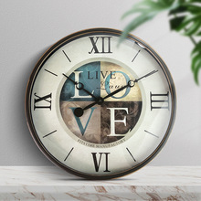 复古欧式挂钟创意时尚客厅简约静音钟表塑料艺术时钟wall clock