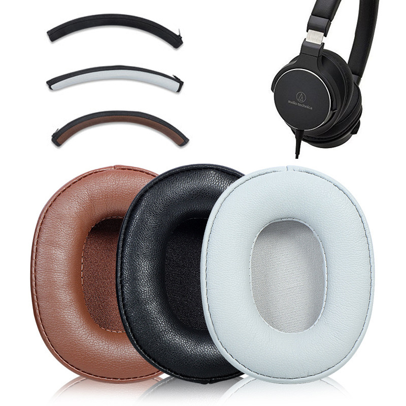 适用铁三角ath-sr5耳套sr5bt头戴式耳机套耳罩海绵套头梁保护套