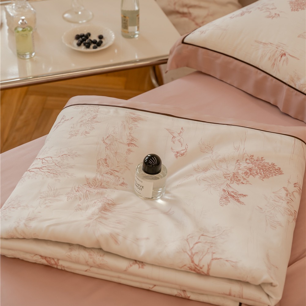 轻奢风夏季兰精天丝夏凉被可水洗数码印花裸睡丝滑空调薄被子