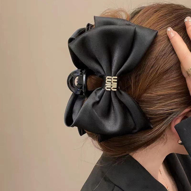 在逃公主头饰蝴蝶结抓夹鲨鱼夹新款顶夹气质发夹女后脑勺发饰夹子