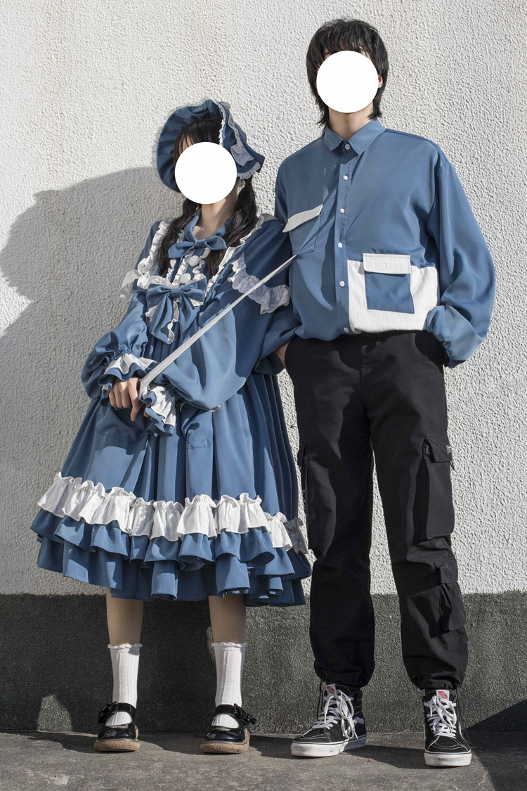 宝卡梦 洛丽塔情侣装秋装长袖lolita萝莉塔可爱生日芭比连衣裙