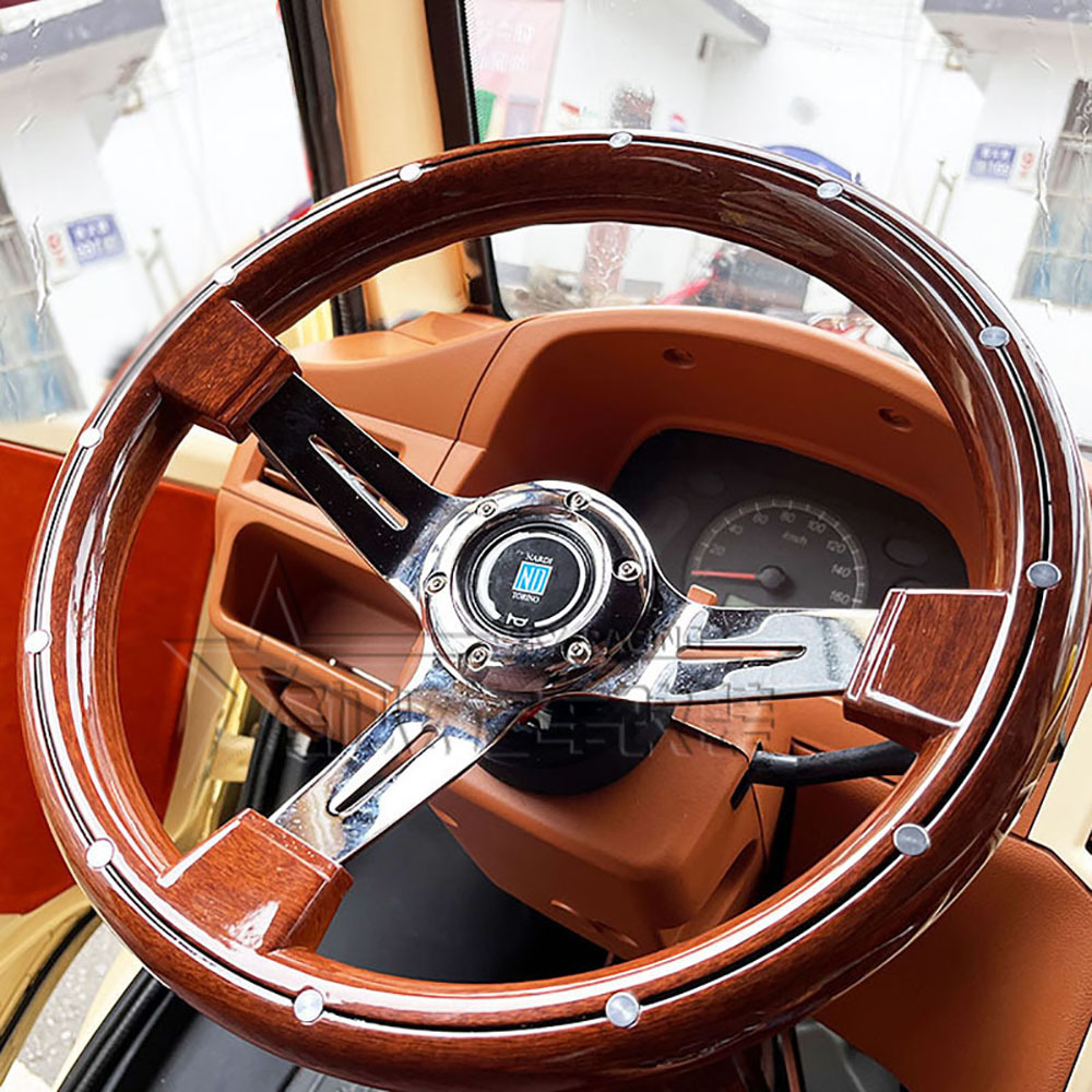 15寸nd桃木汽车改装复古方向盘 适用于普桑志俊捷达北斗星方向盘