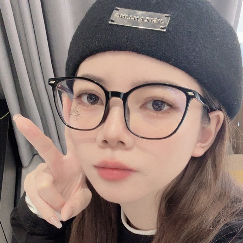 81001新款防蓝光眼镜框女款时尚大框平光镜男可配近视镜架批发