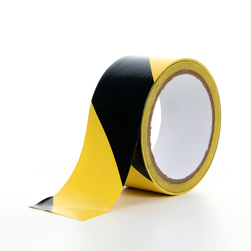 Factory Marking Partition Office Marking Pvc Black and Yellow Warning Tape Zebra Stripe Wear-Resistant Floor Sticking Tape