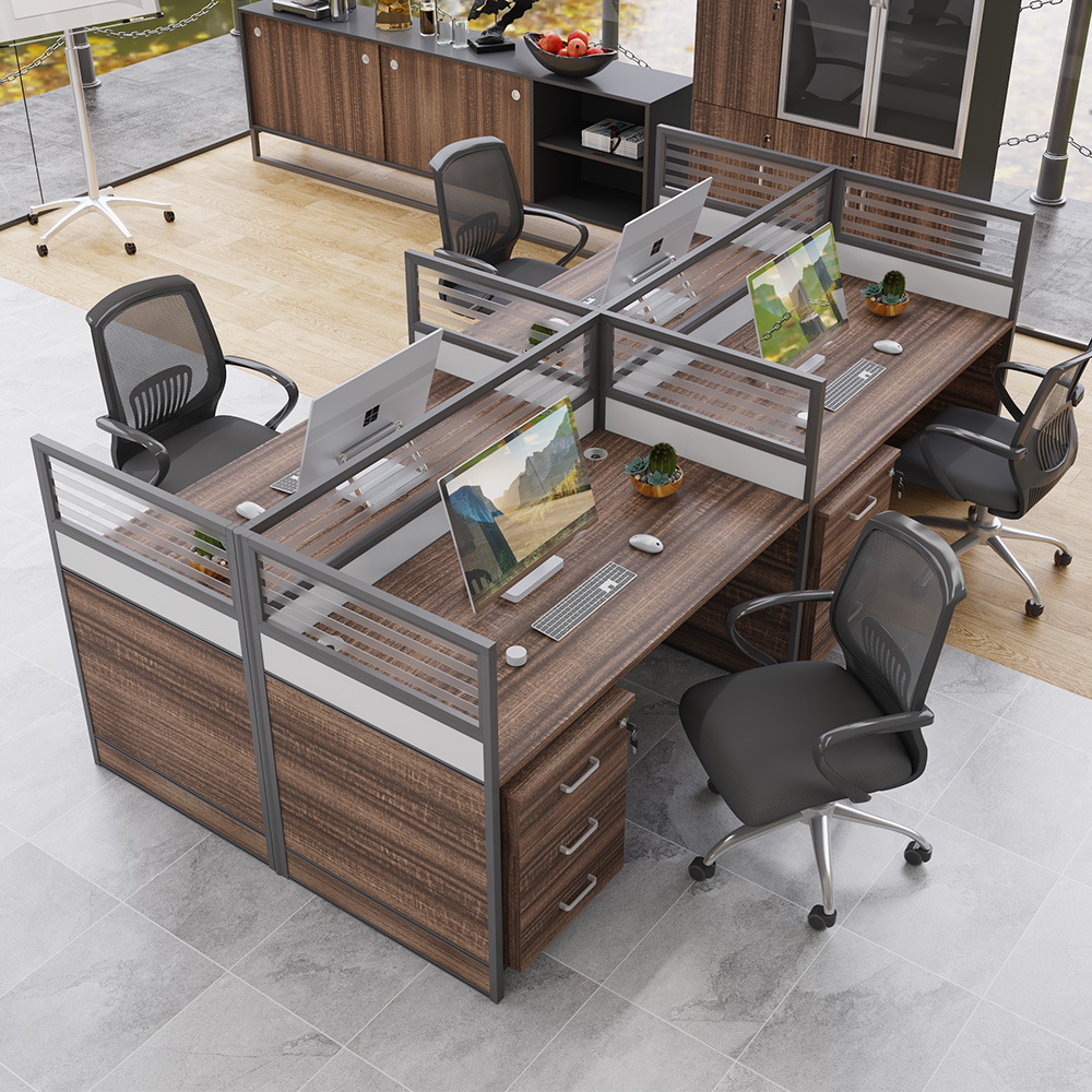 办公桌办公室简约现代职员办公桌卡座4/6/8人组合办公桌椅员工位