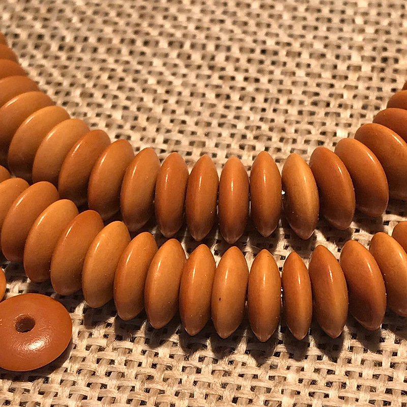 橄榄核飞碟隔片素珠老油核油性十足手链手串隔片diy配饰苏工精品