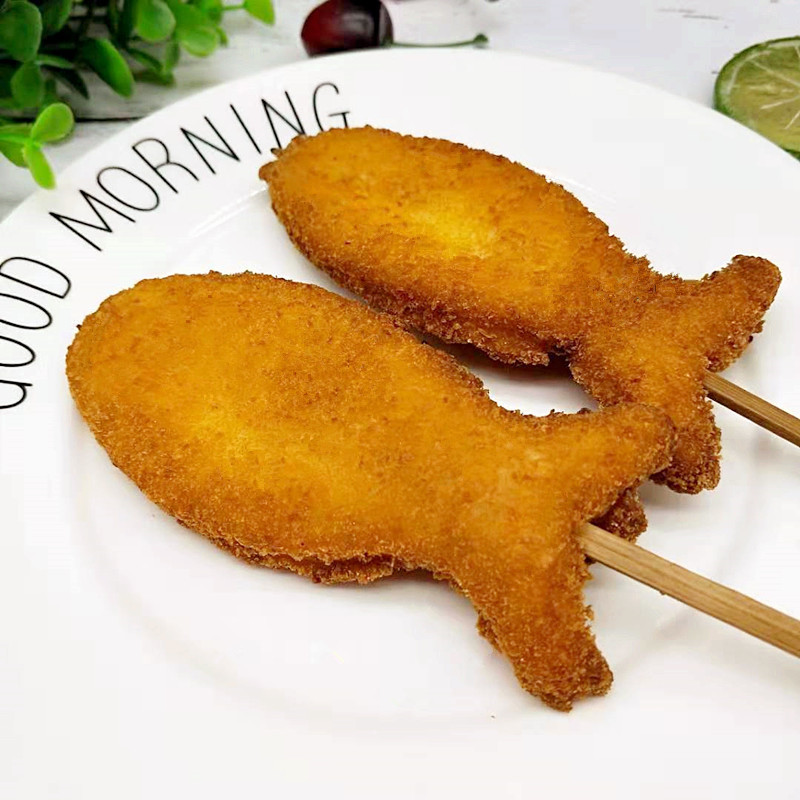 香酥鱼排串 裹粉鱼排鸡肉串学生街边油炸小吃冷冻半成品儿童点心
